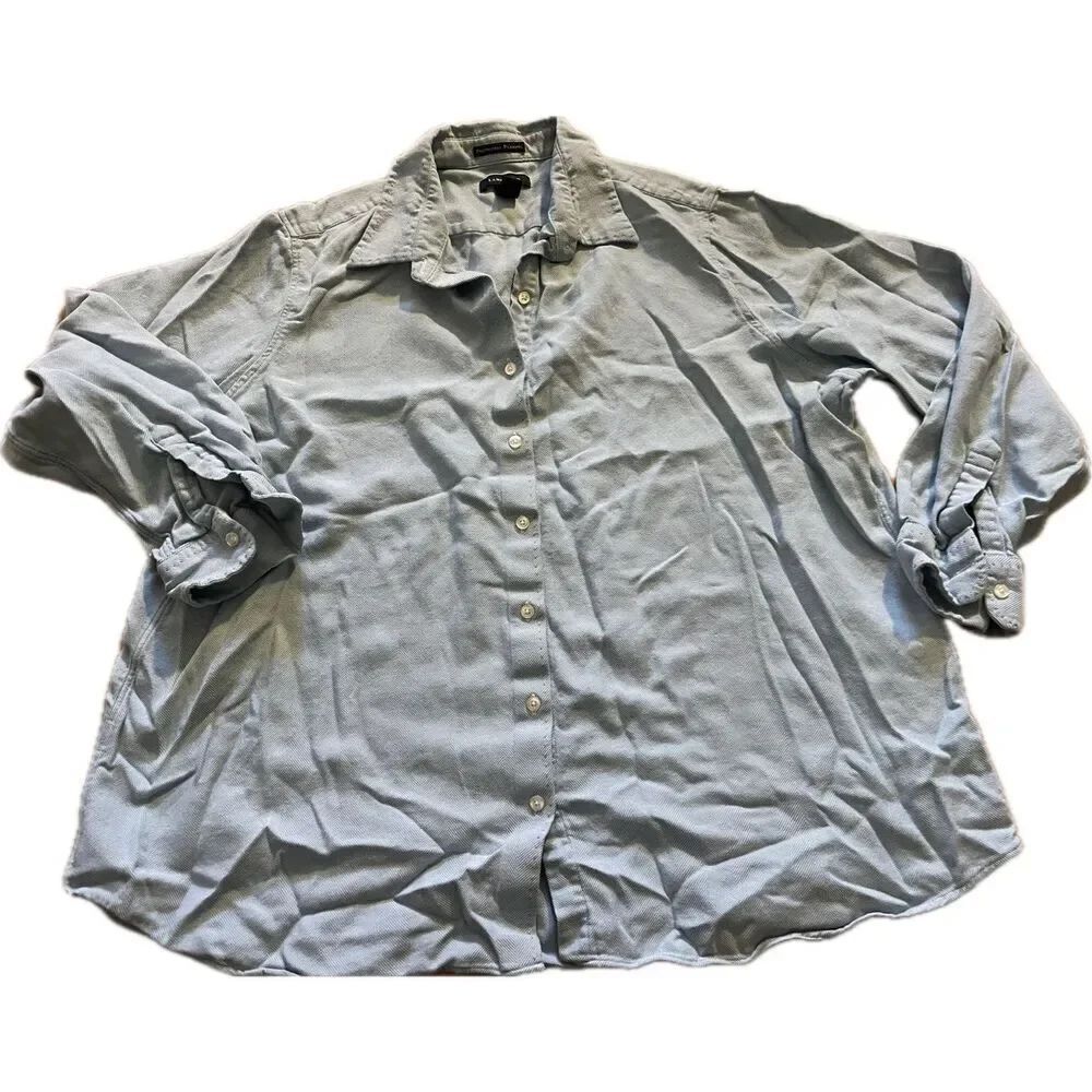 Land’s End Portuguese Flannel 100% Cotton Button Up Shirt Women’s plus Size 2X